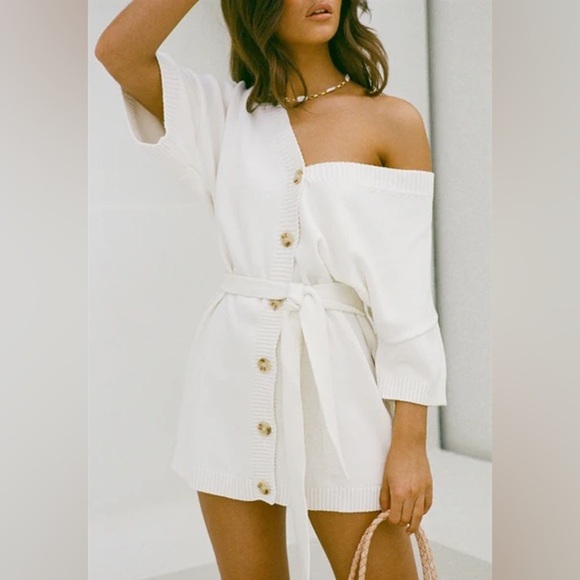 SABO Women’s size Small White Short Sleeve Knit Mini Dress - Picture 1 of 12